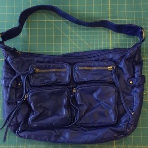 Hot blue leather bag